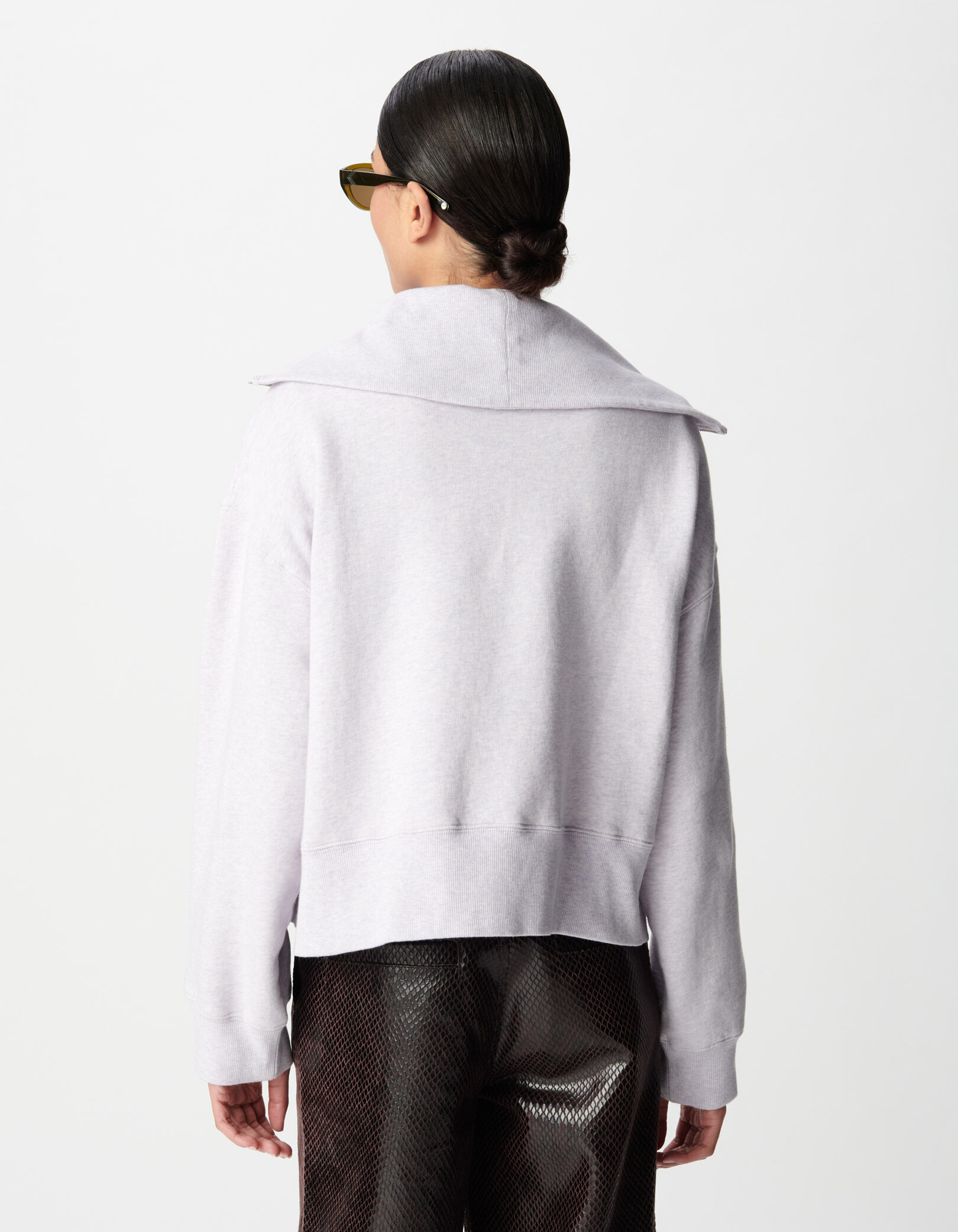Sweat col camionneur lilas Femme