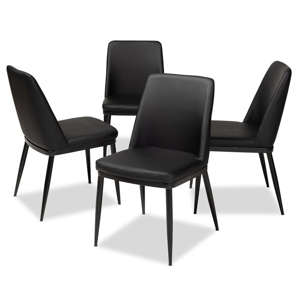 Modern Faux Leather Dining Chair 4-Piece Set by Baxton Studio