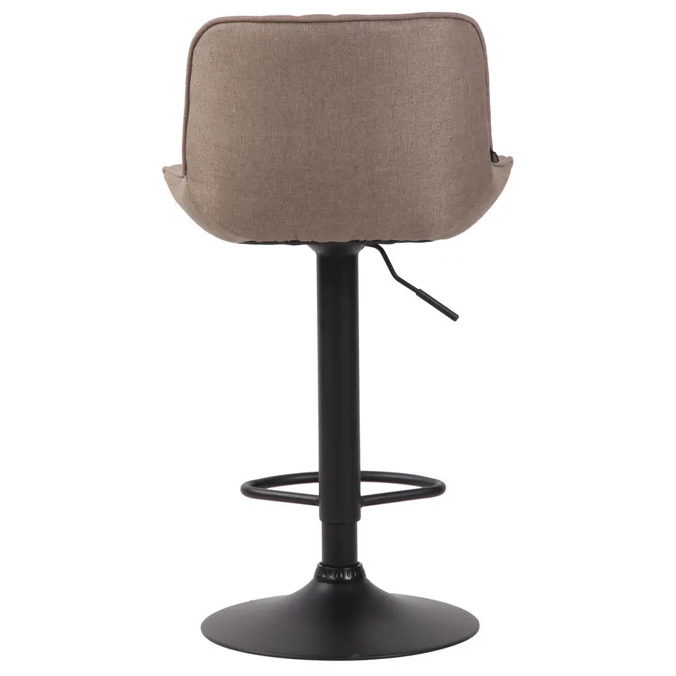 CLP Barkruk Lentini zwart Frame - Stof - taupe