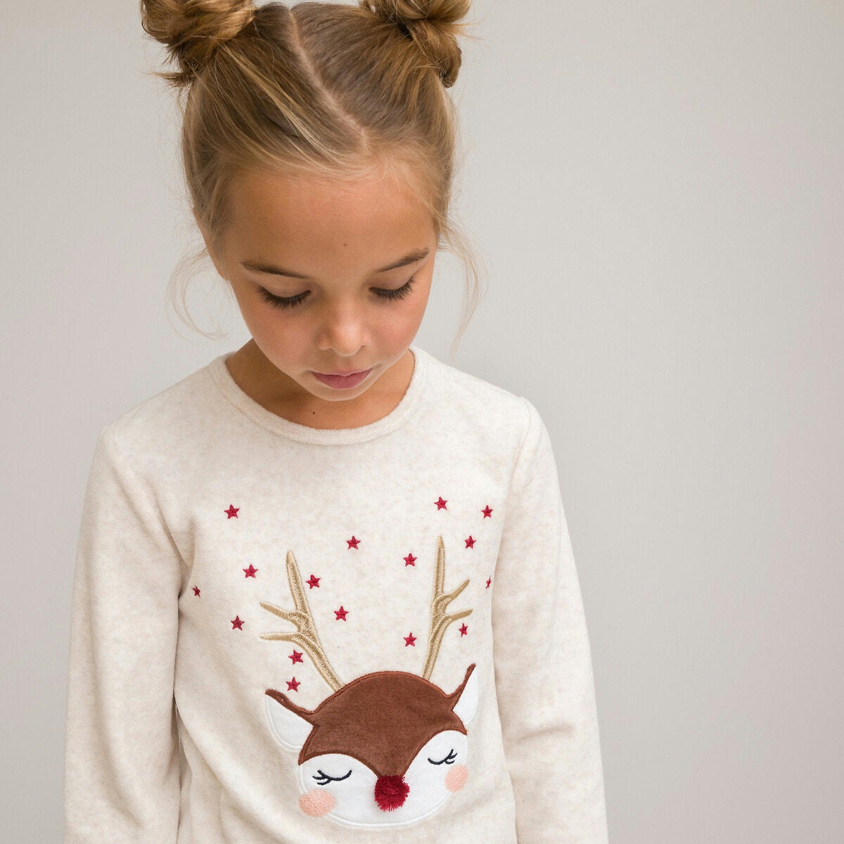 Pyjama de Noël velours et flanelle, imprimé renne