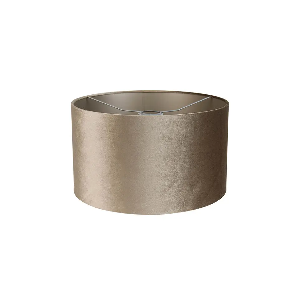 Qazqa rond cilinder velours taupe