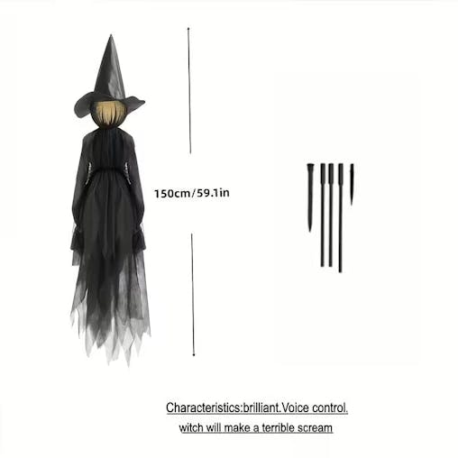NNETM Sound and Light Witch Halloween Decoration