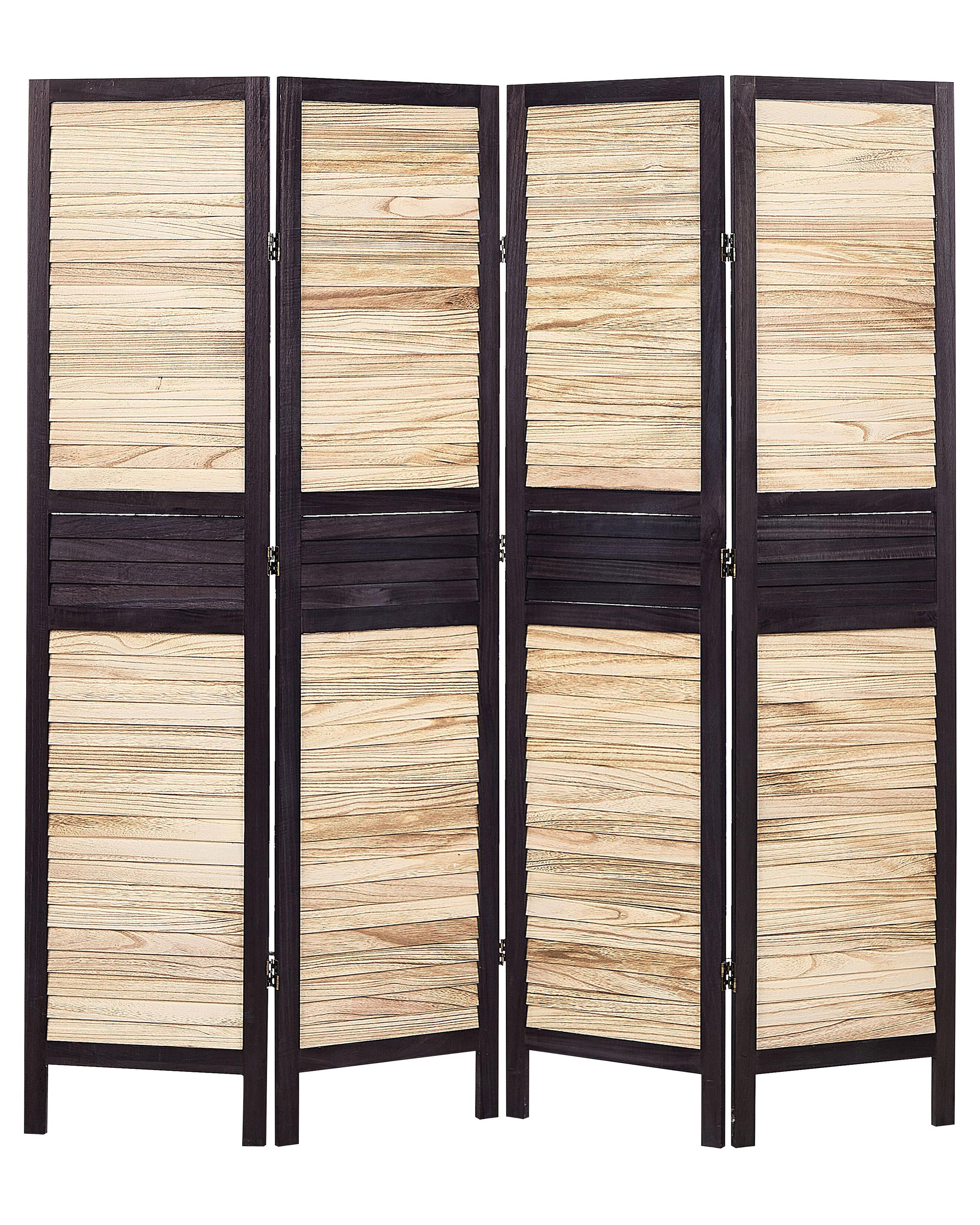 4 Panel Room Divider BRENNERBAD Brown/ Black 164 cm 170 cm