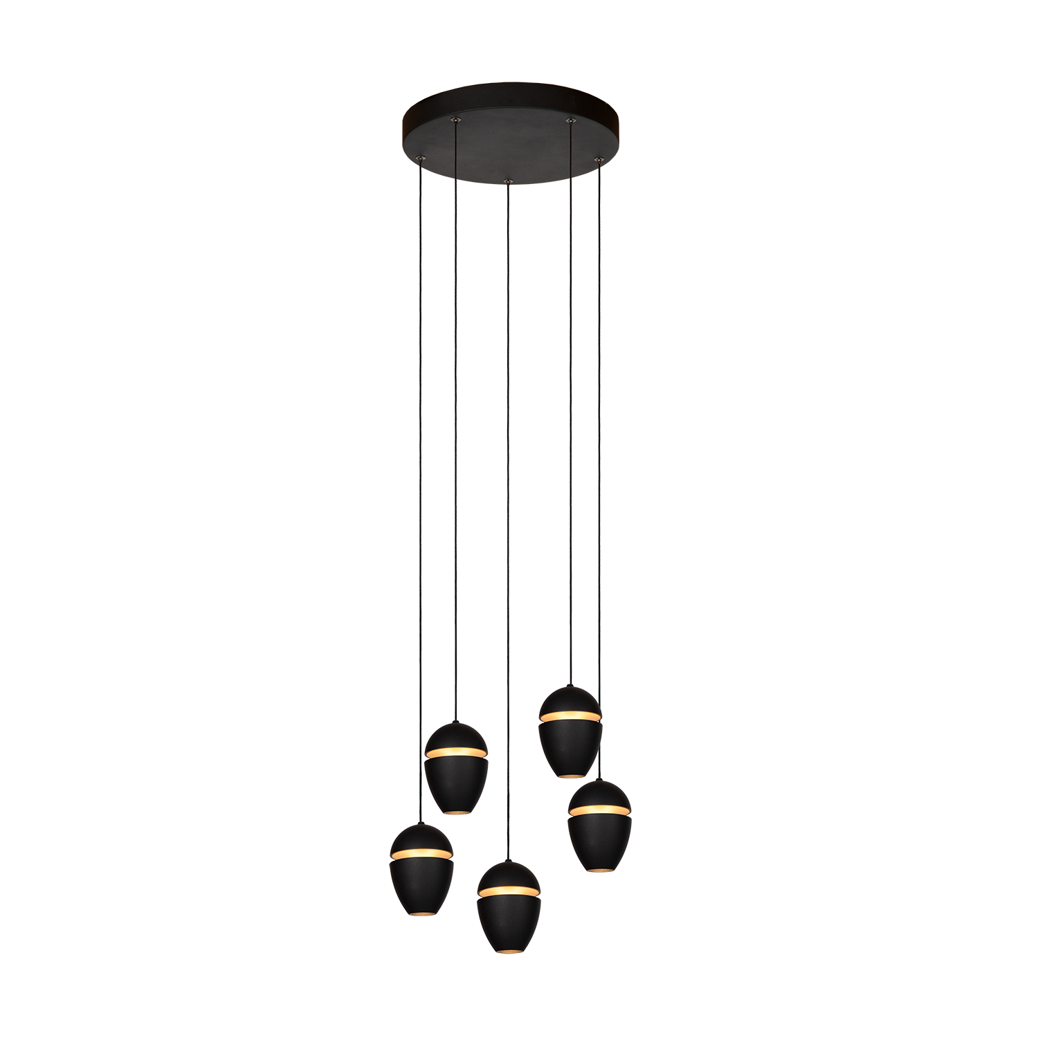 Atmooz Ogima - Hanglamp - Zwart - 5 Lichtpunten - LED - 30x30x160cm