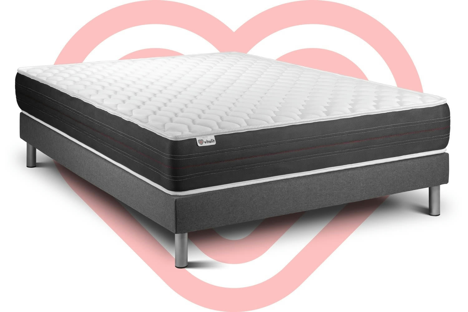 VITALSPRING - Ensemble Ressorts  140x190cm kit Gris
