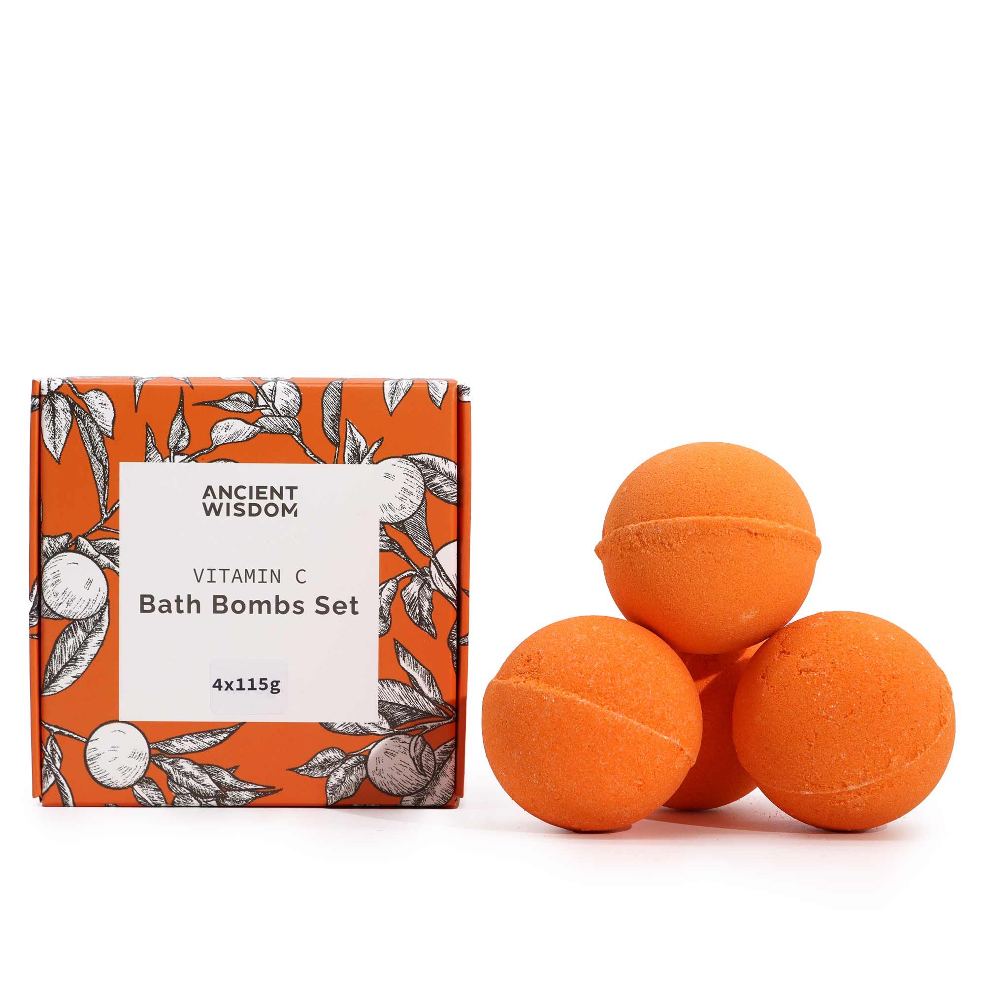 KDMD Set of 4 Vitamin C Bath Bombs Aromatherapy Quartet