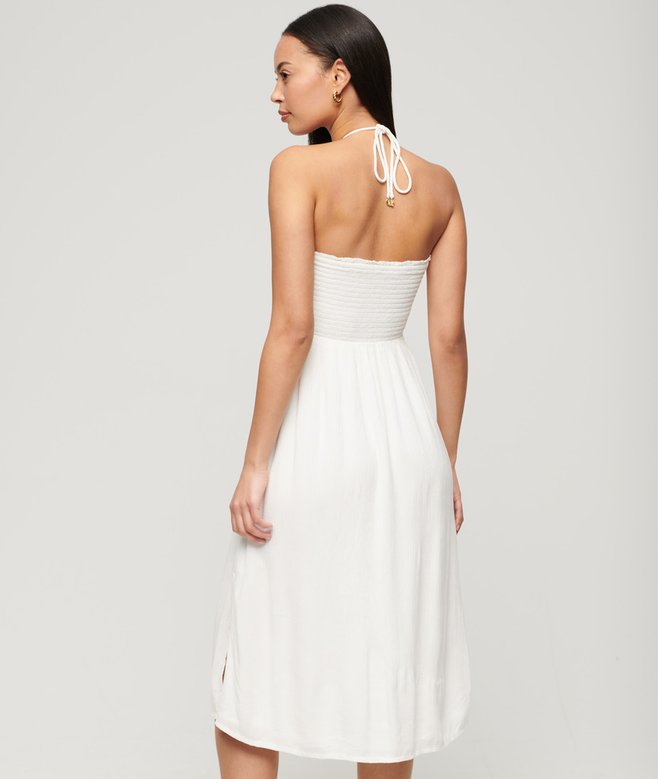 Smocked Midi Beach Dress