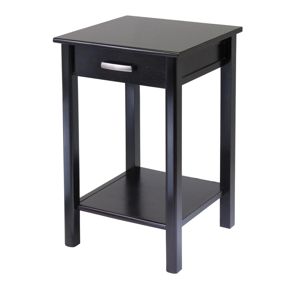 Porch & Den Bertha End Table / Printer Table with Drawer and Shelves