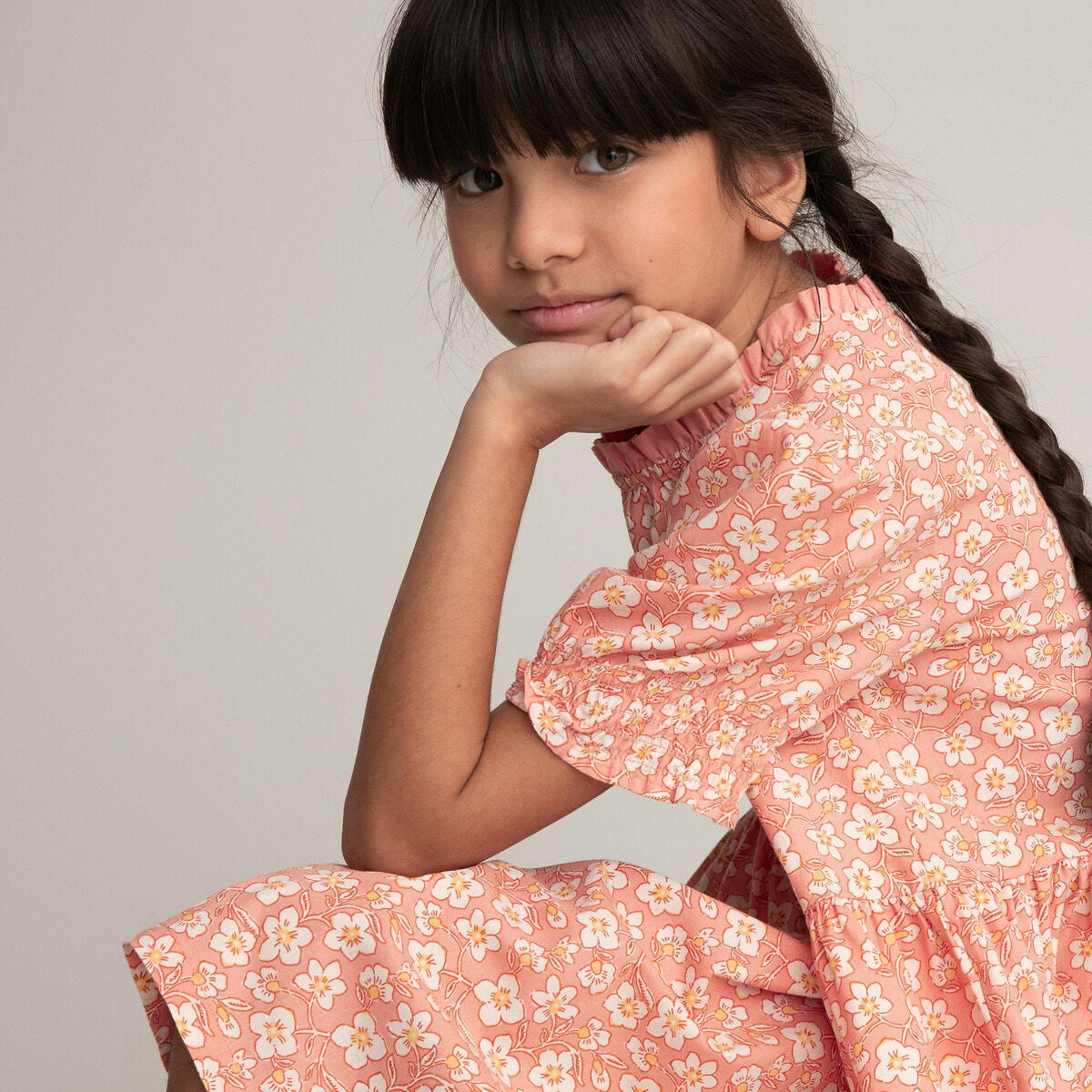 Robe manches courtes, imprimé fleurs