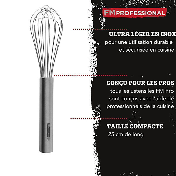 Fouet de cuisine et pâtisserie en inox 25 cm FM Professional