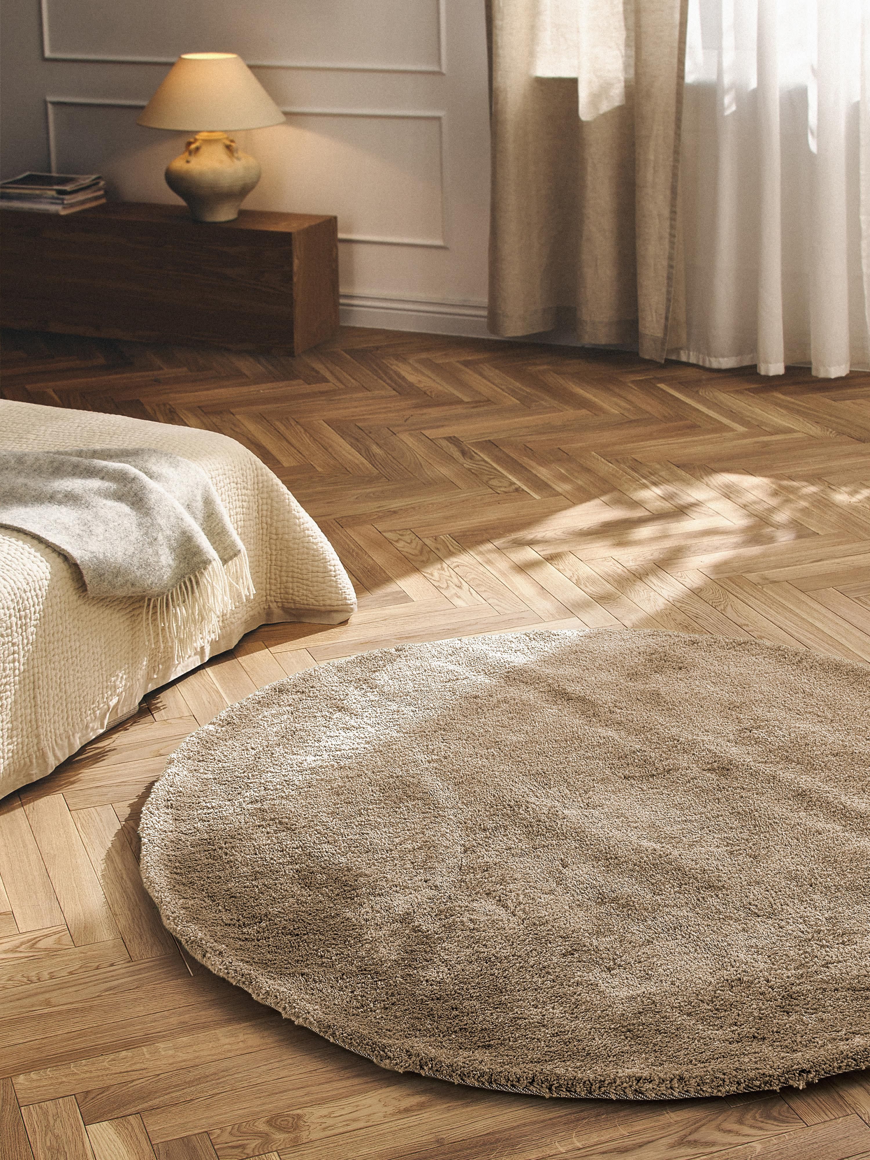 Flauschiger runder Hochflor-Teppich Leighton