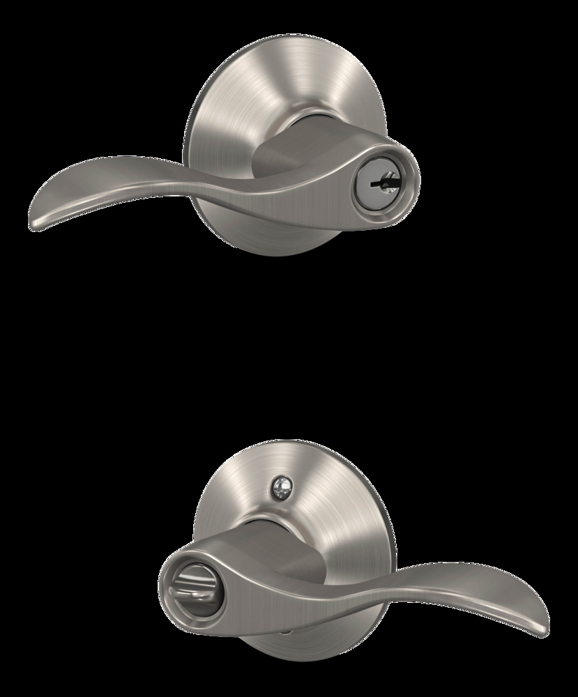 Schlage Accent Entry Door Lever Lock Set, Satin Nickel