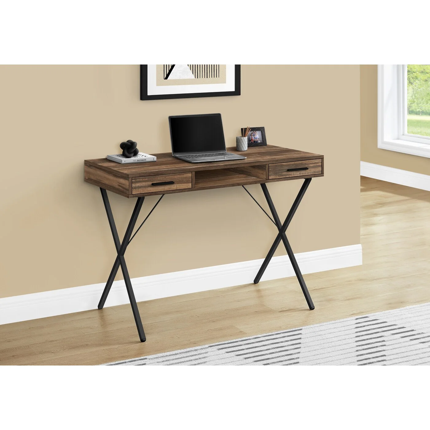 Computer Desk, Home Office, Laptop, Left, Right Set-up