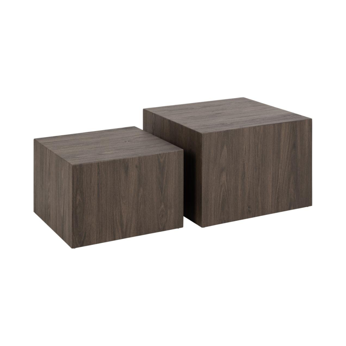 Rebellenclub Salontafel Gubbio - 58 x 58 cm - Bruin - Set Van 2