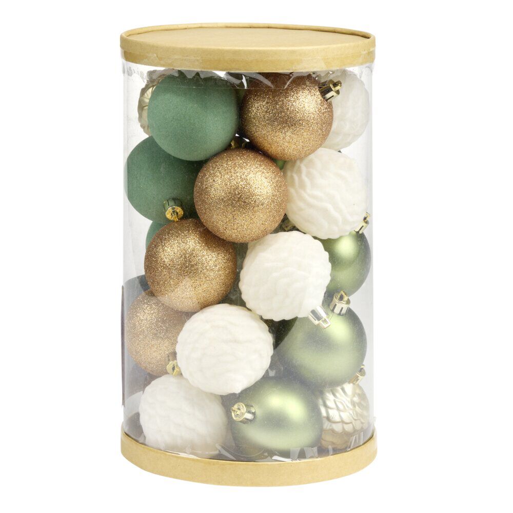 Boule de No&euml;l x25 nature Ø6.5cm