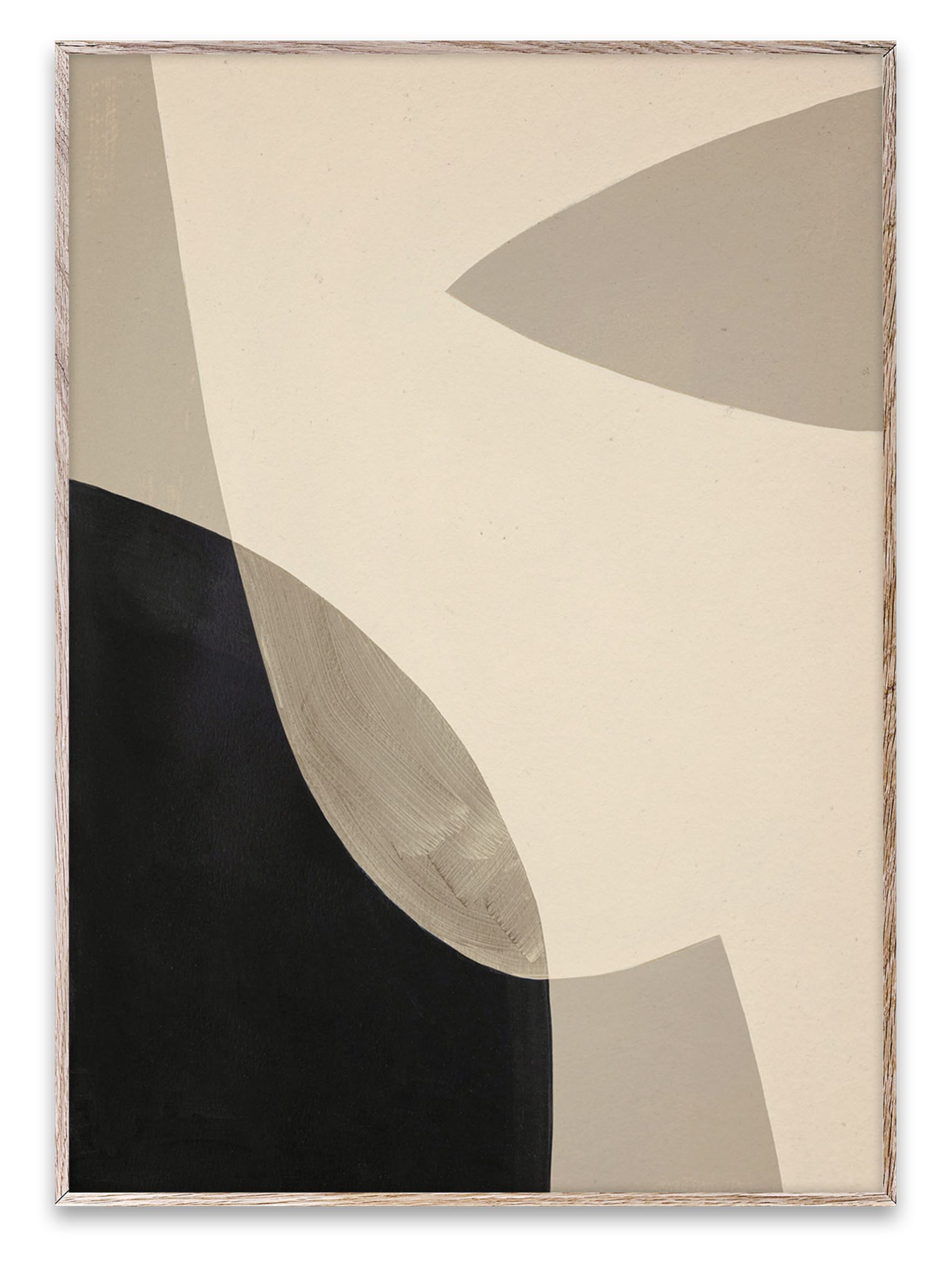Paper Collective Grey Simplicity 01 Framed Wall Art Print in Natural Oak Frame