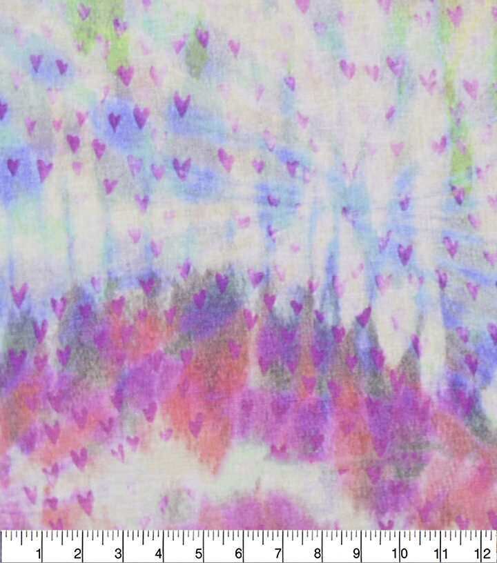 Hearts on Tie Dye Pattern Quilt Cotton Fabric by Keepsake Calico