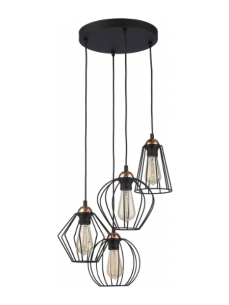 Lampa wisząca Galaxy 4-punktowa metalowa czarna