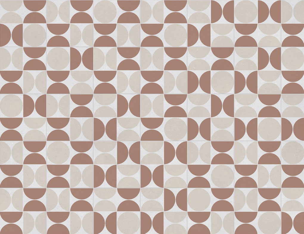 PVC Cupid Tile Beige, Terrakotta 2m