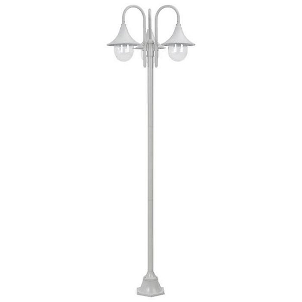 Lampadaire de jardin - vidaXL - 220 cm - Aluminium - 3 lanternes - Blanc