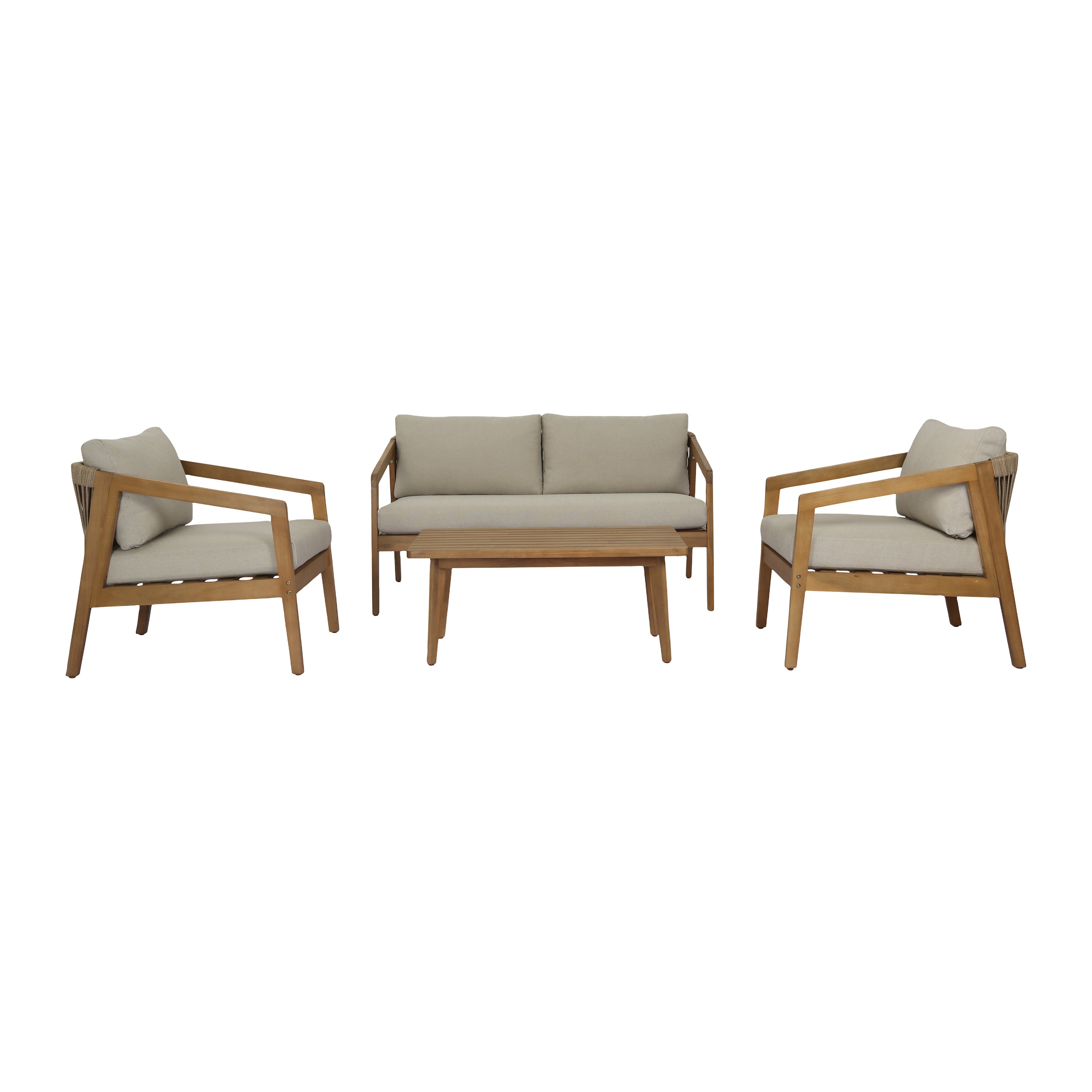 by fonQ Paleo Loungeset - Acaciahout - Beige