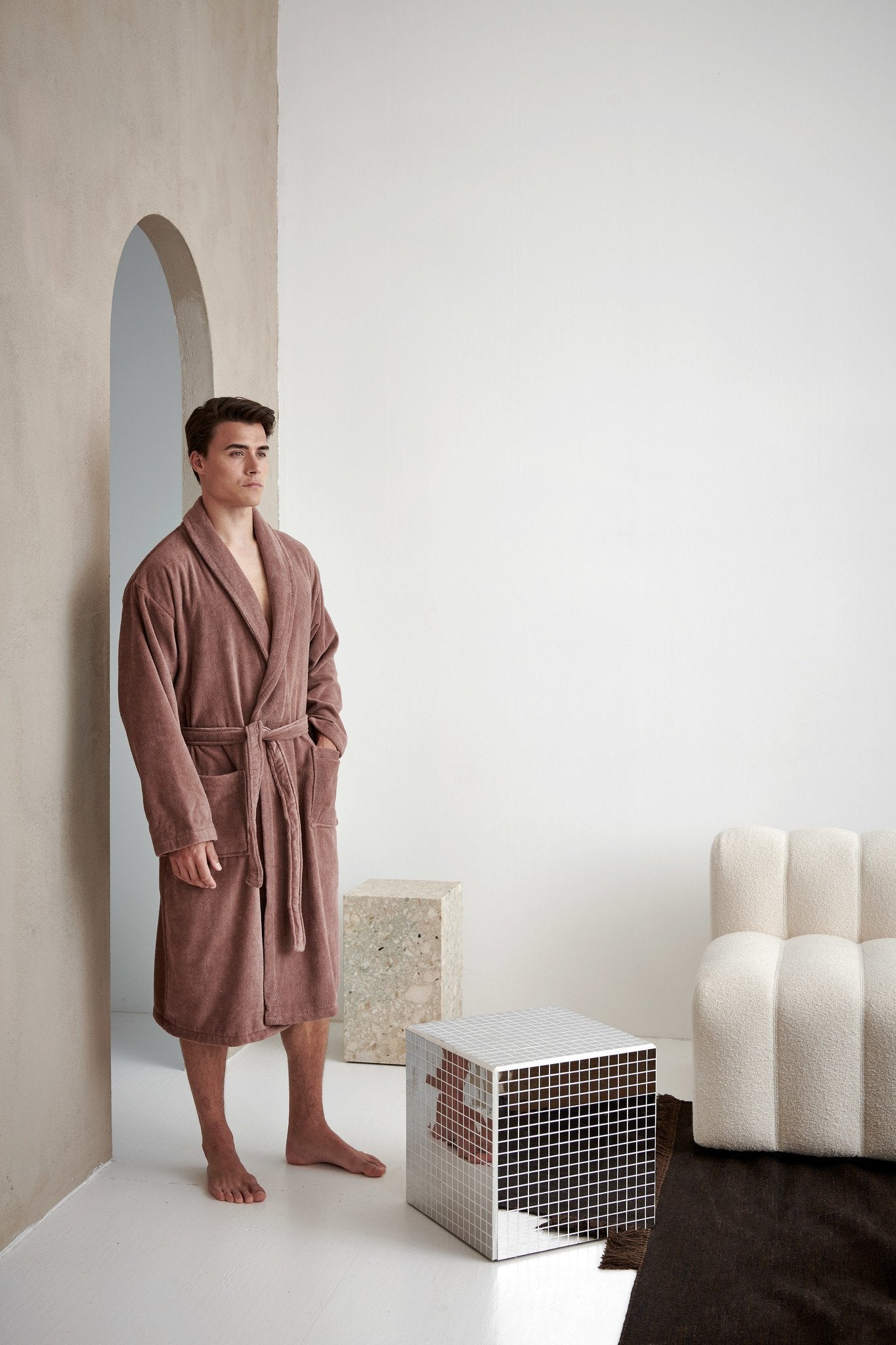 Prestige Badjas Sepia Pink   S   Roze   Katoen