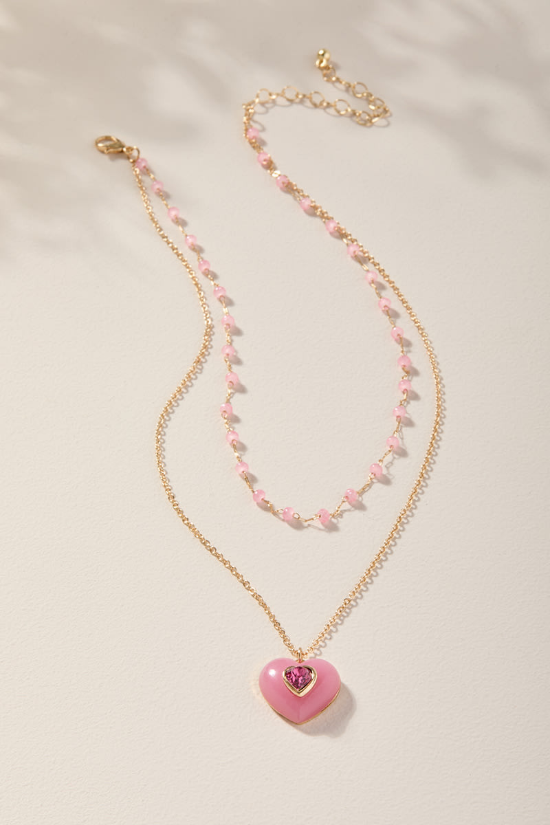 Alice Puffy Heart Pendant Necklace