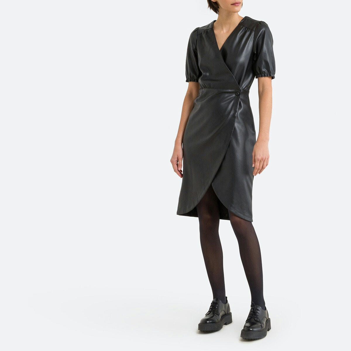 Robe simili, manches ballons