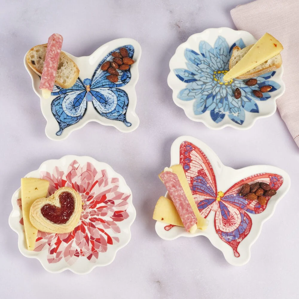 Dolly Parton Mosaic Set of 4 Figural Appetizer Dessert Plates
