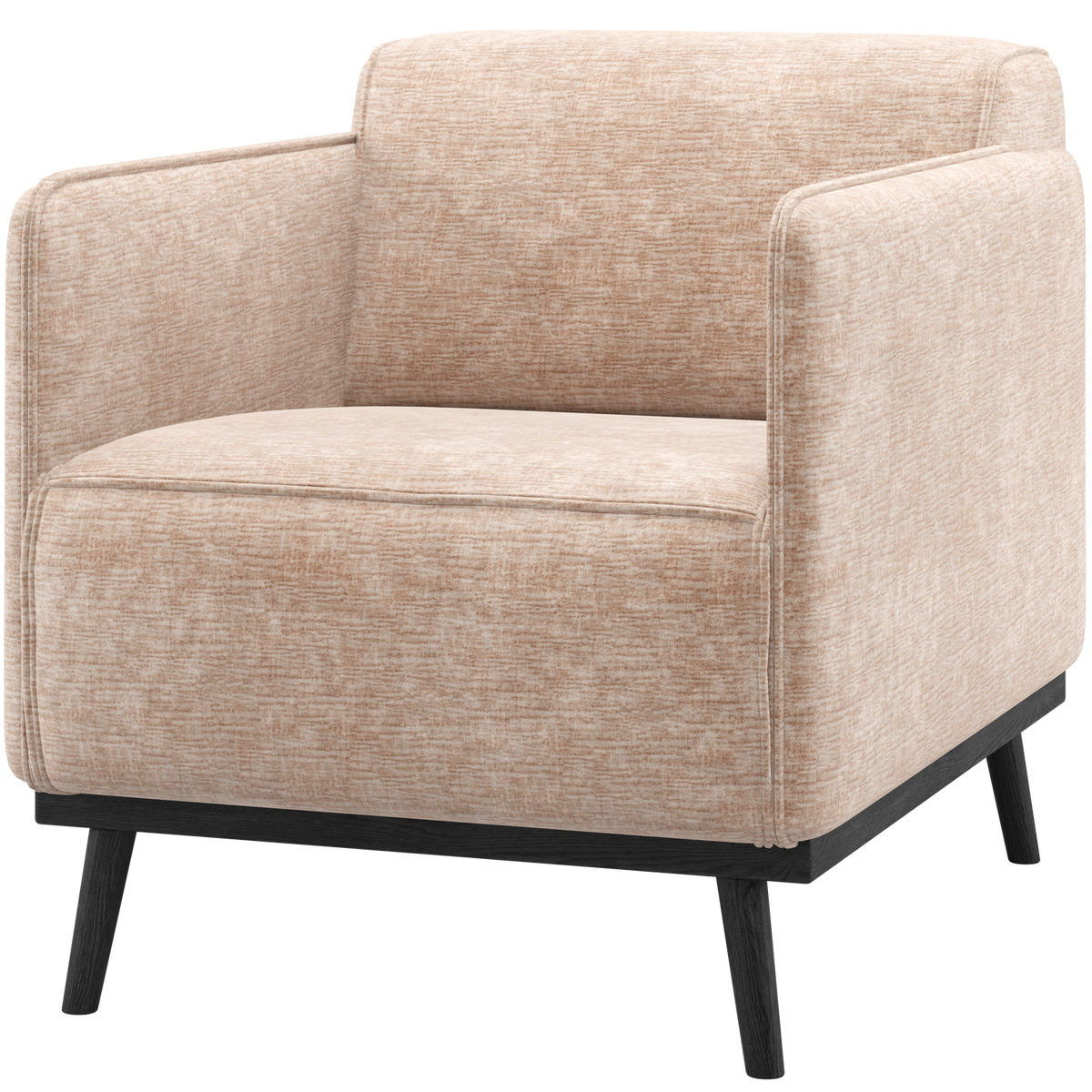 WOOOD fauteuil met arm Statement - Chenille - Velvet Naturel - 77x72x93