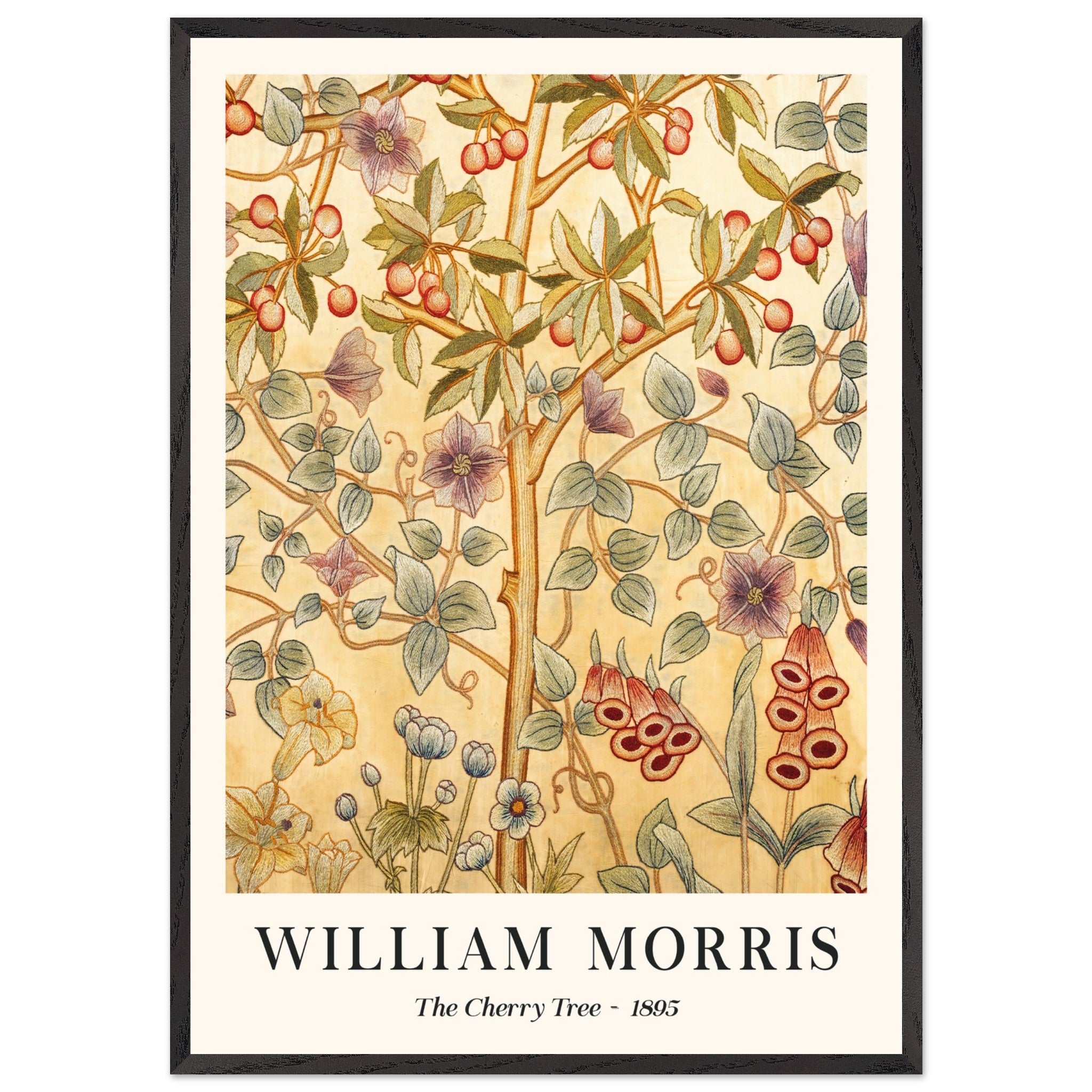 Artfulprints Poster met Lijst William Morris - The cherry tree 1895 II  - 70x100 cm - Meerkleurig
