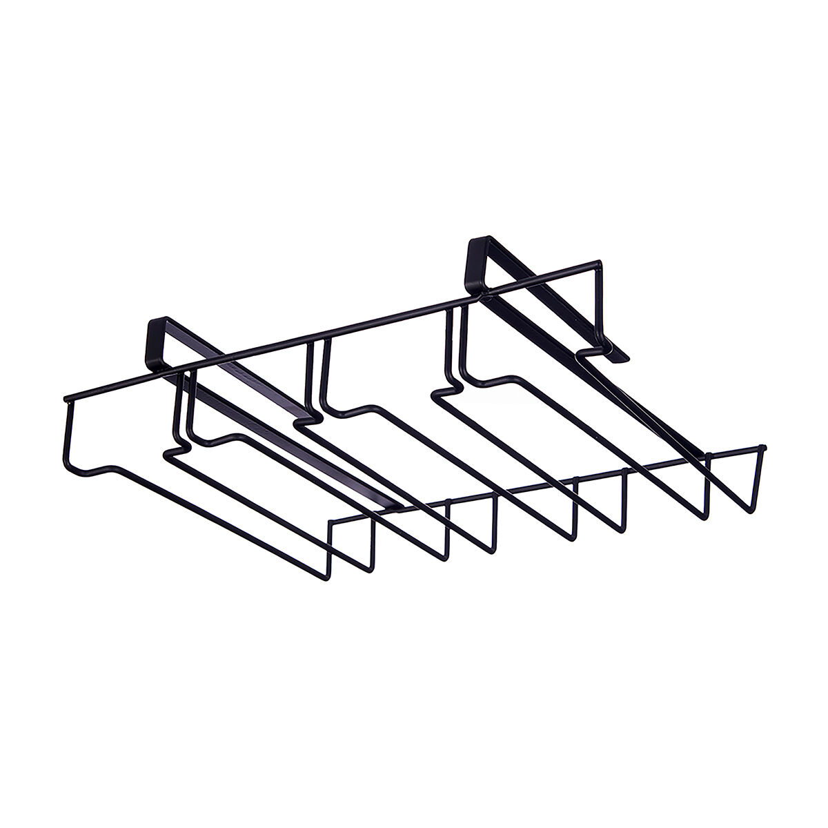 Suporte preto em metal para copos