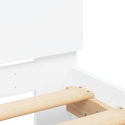NNEVL Bed Frame with Headboard White 135x190 cm