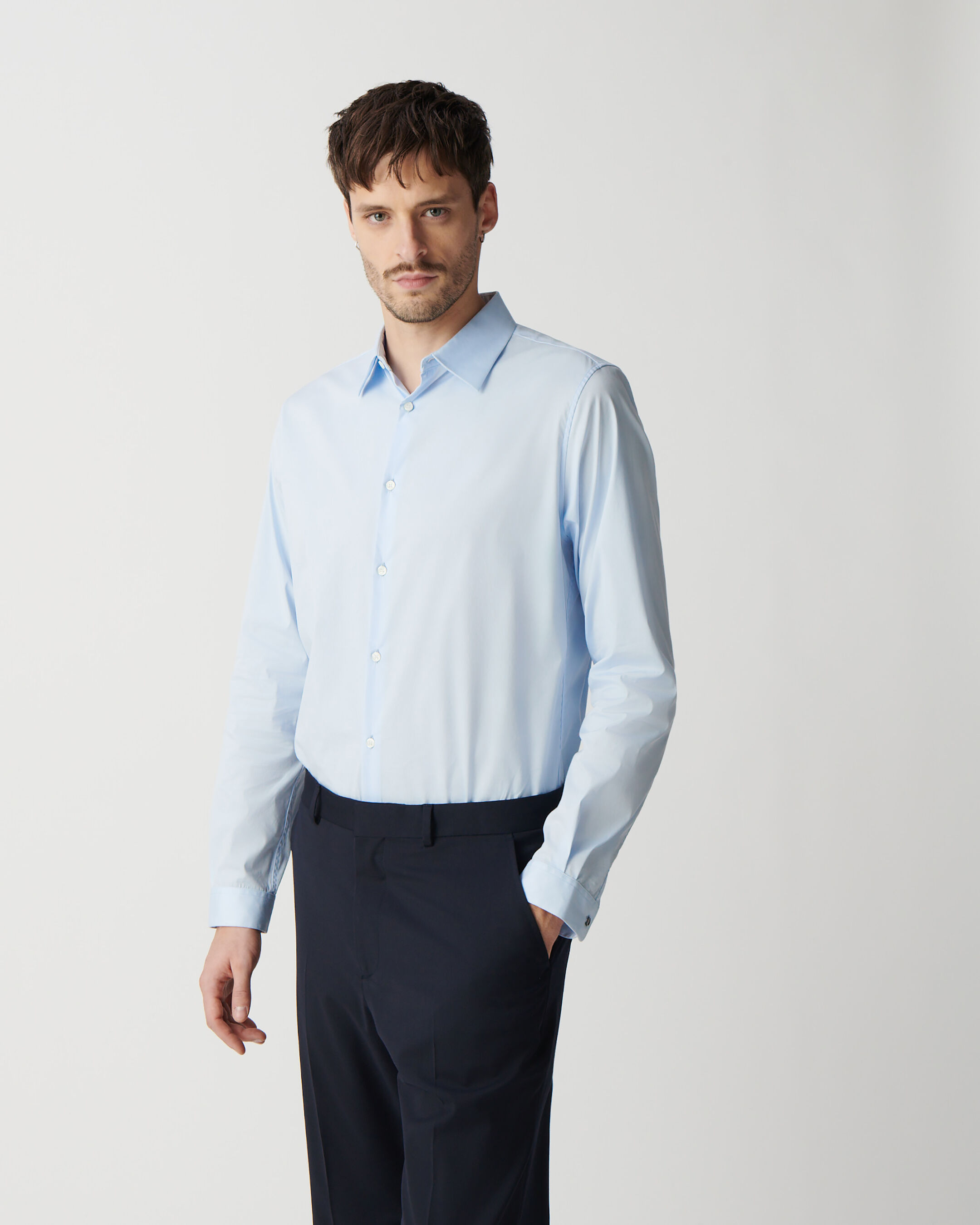 Chemise SLIM blanche en popeline Homme