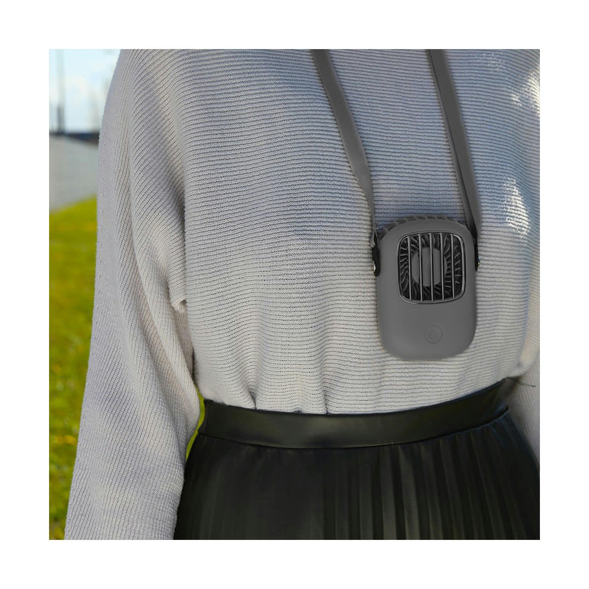 - Ventilateur portable en plastique gris