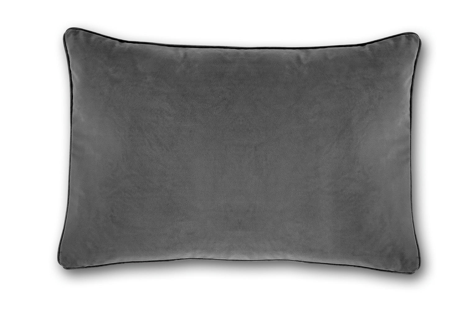 - Coussin velours zippé en polyester gris anthracite 40x60cm