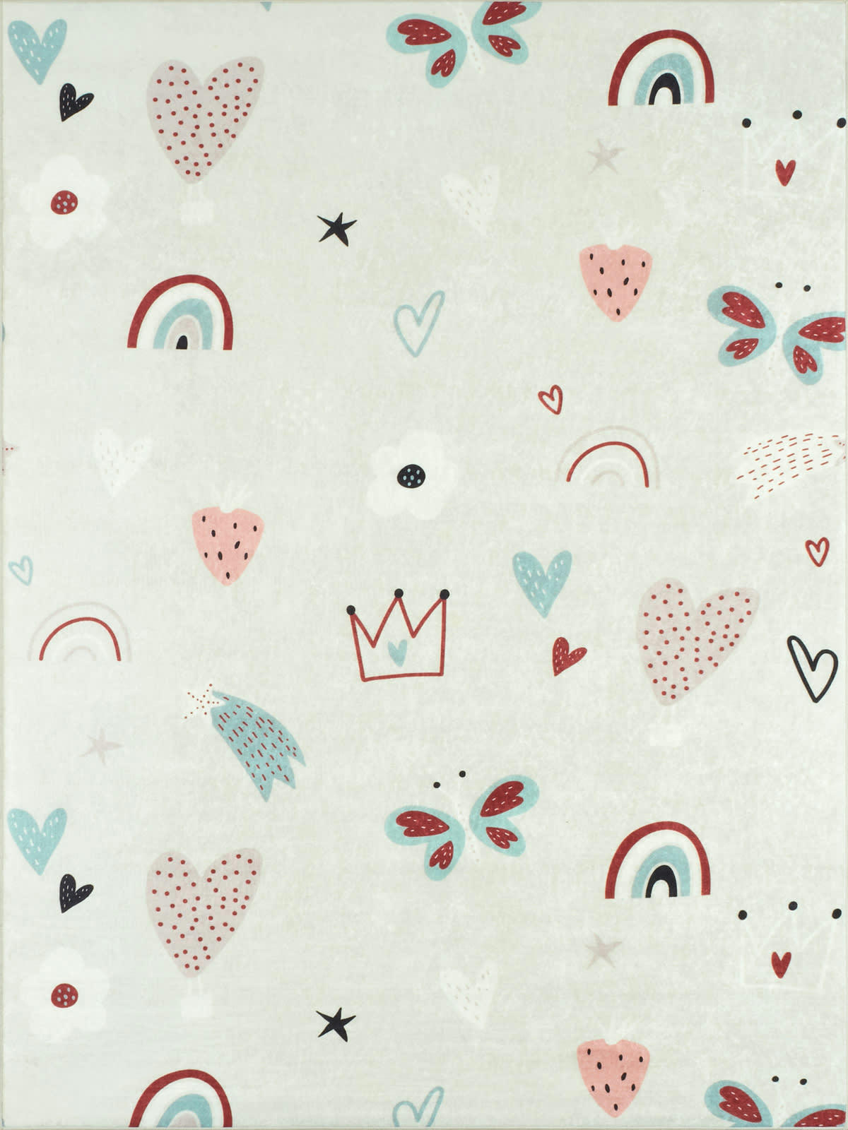 HAPPY - Tapis enfant à motifs muticolores 120x160