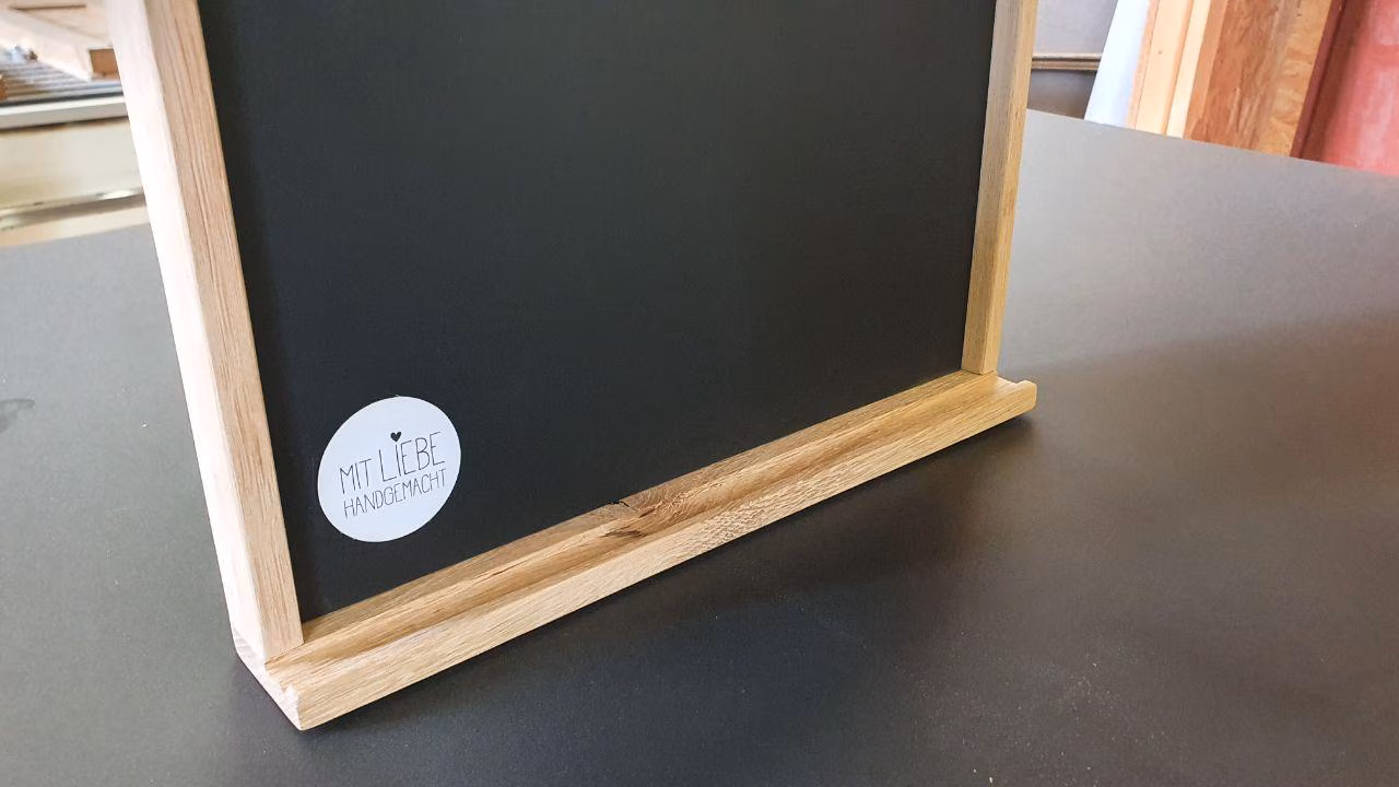 Chalkboard Magnetic board veneered real wood with magnetic shelf - different sizes
