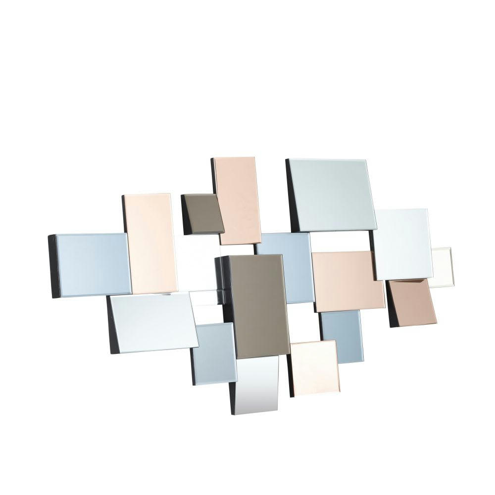 GRAPHIC - Miroir destructuré en verre fumé et cuivré 140x71