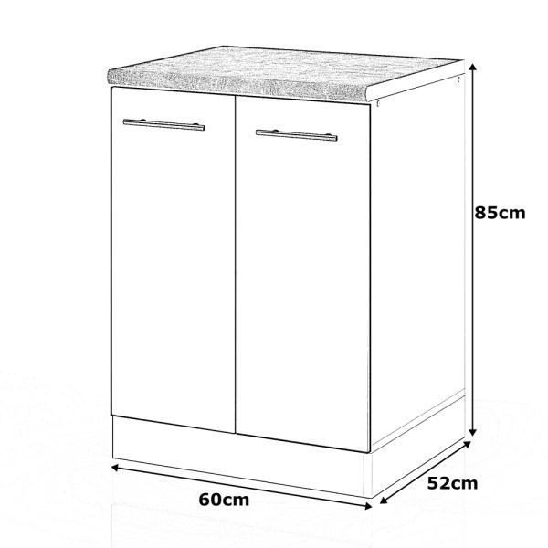 Szafka kuchenna stojąca nowoczesna 60cm spremium biały mat