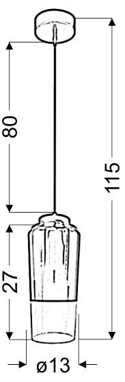Lampa wisząca czarno-fioletowa TUBE 1xE27x60W wym: 115x13x13 cm Candellux