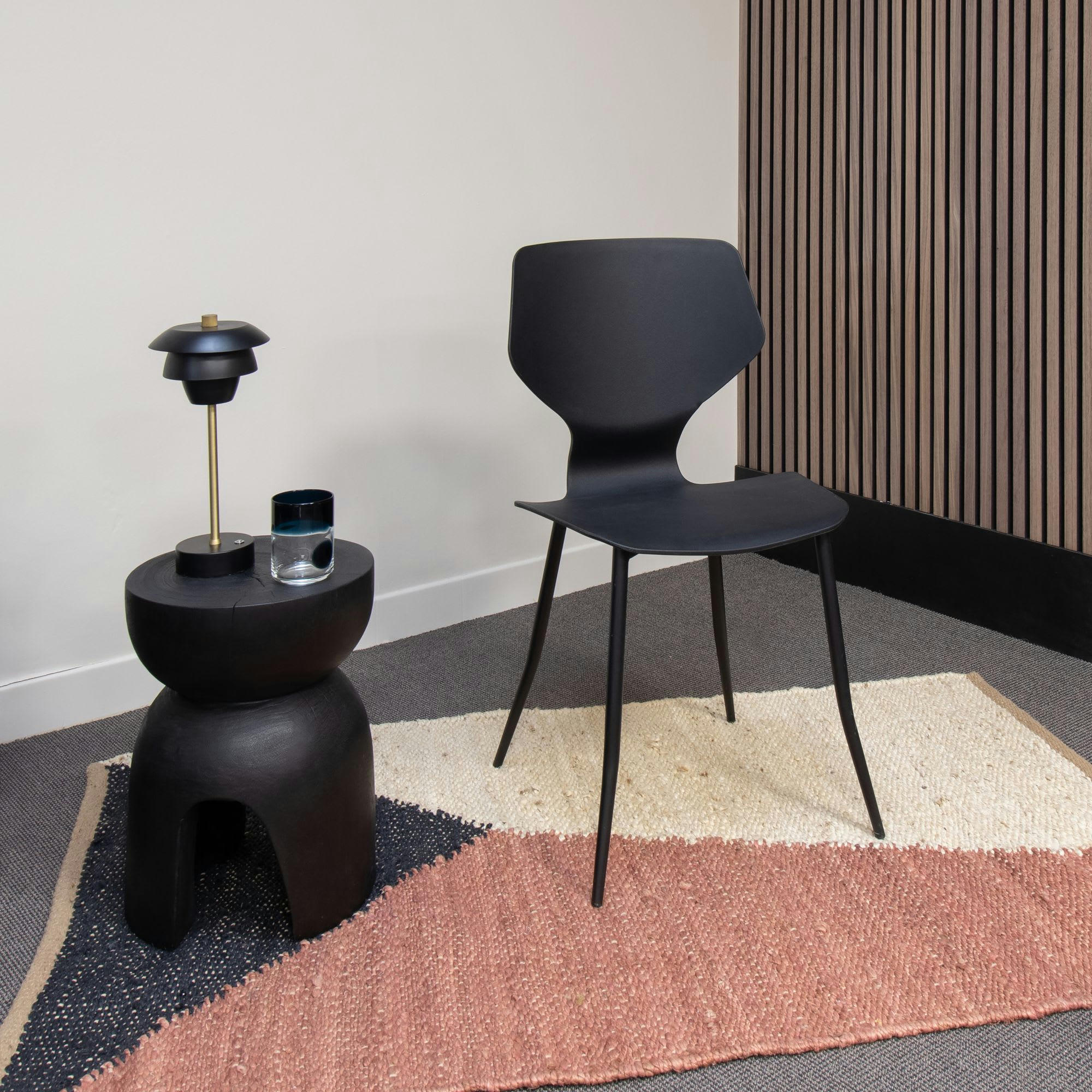 GABBY - Lot de 4 chaises en polypropylène noir mat