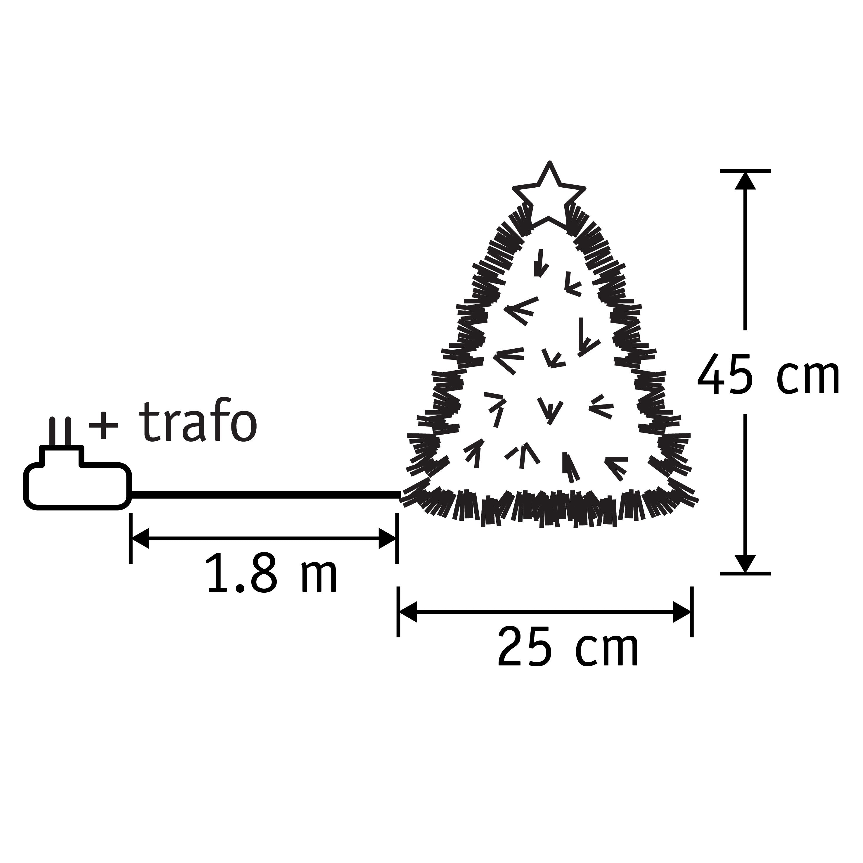 Luca Lighting Mercury Kunstkerstboom met Fibre Optic Verlichting - H45 x Ø25 cm - Groen