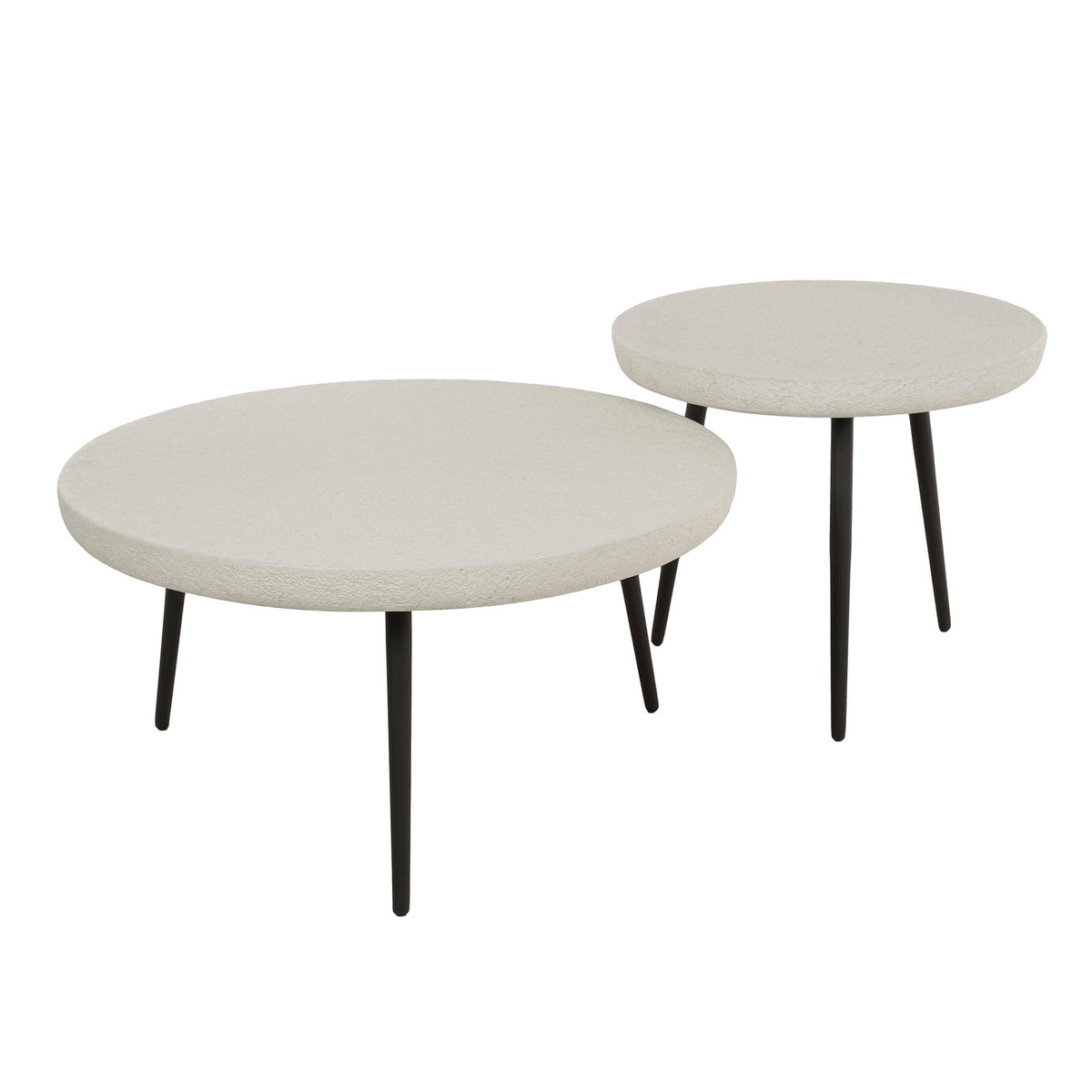 Giga Meubel Salontafel Flat - Marmer Composiet - Set van 2 - 70x70x35cm