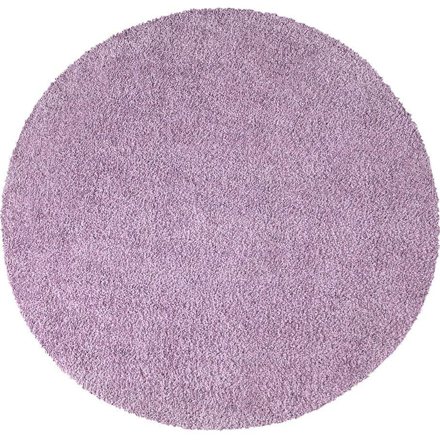 SOFTY - Tapis à poils longs rond SOFTY violet de parme 80x80cm