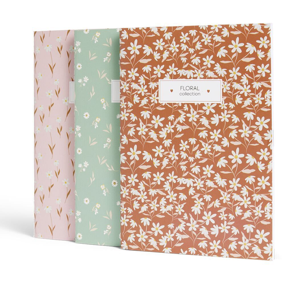Carnet A5 champêtre à lignes 80 pages x3