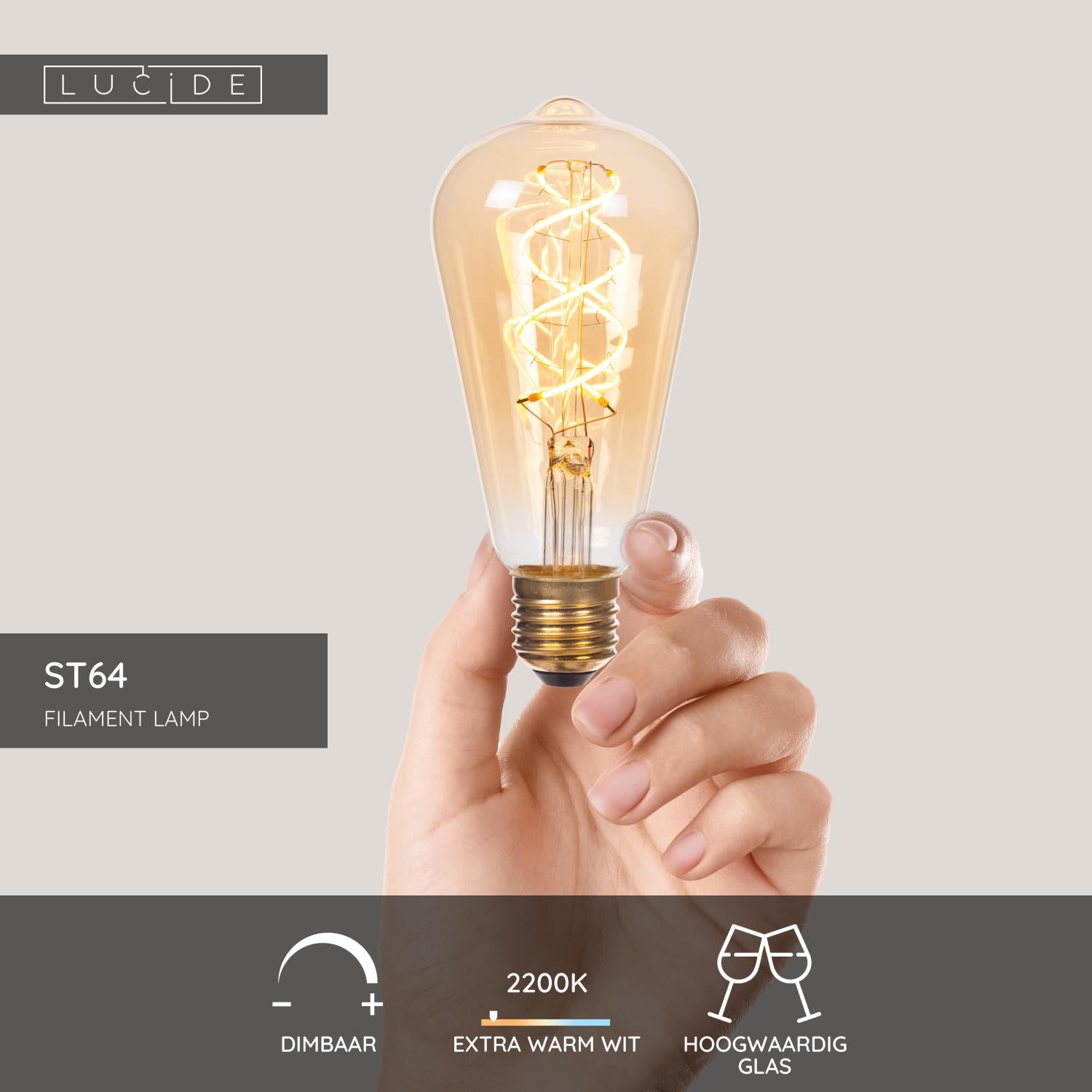 Lucide ST64 Filament lamp - Amber