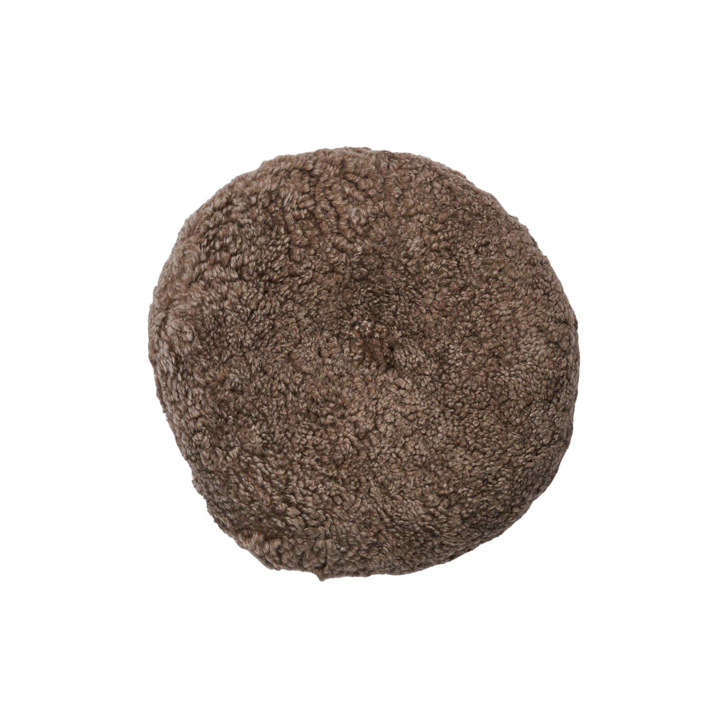 Newzealandsk korth&aring;ret & krøllet lammeskindspude, taupe