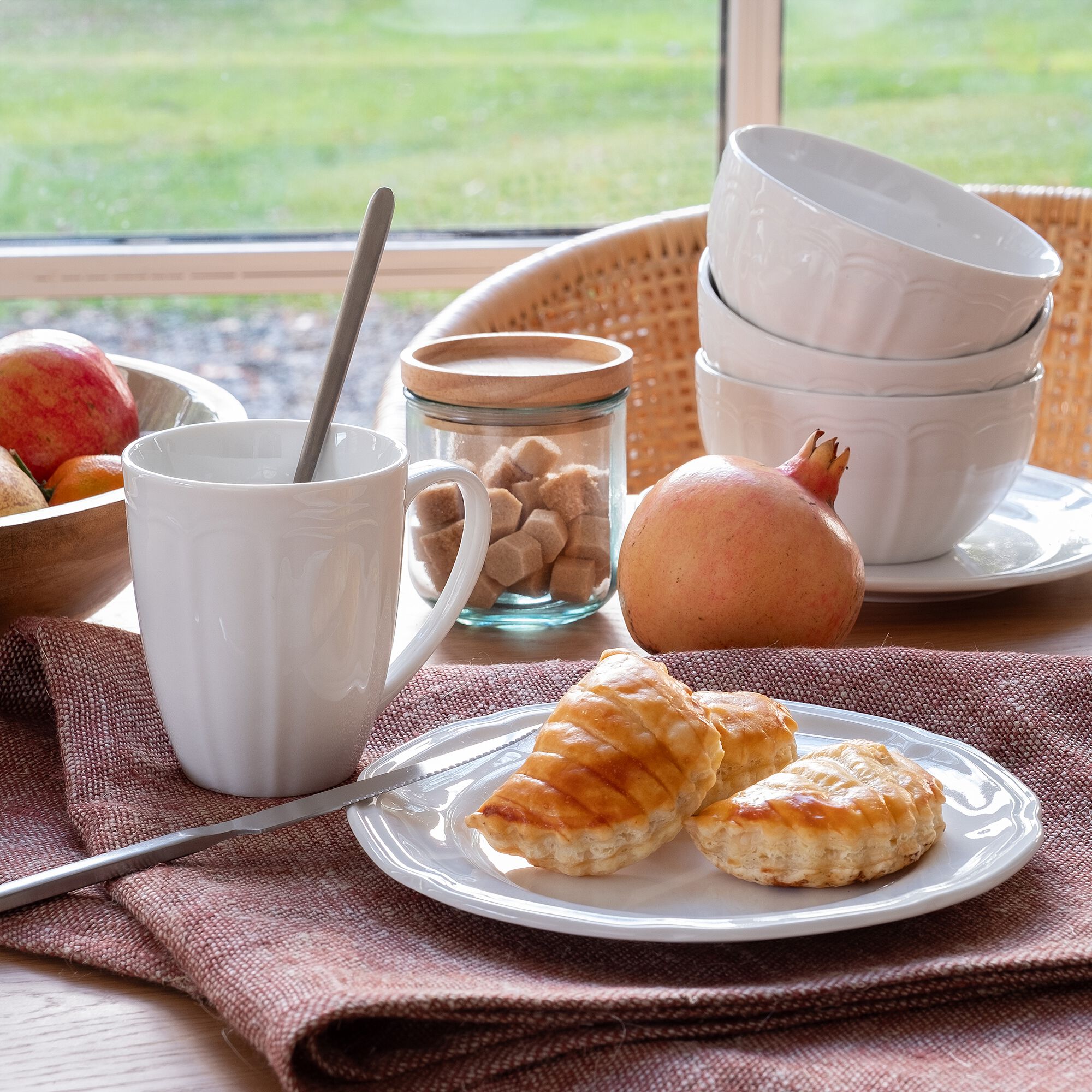 MARLI - Assiette à dessert en porcelaine D21cm - blanc