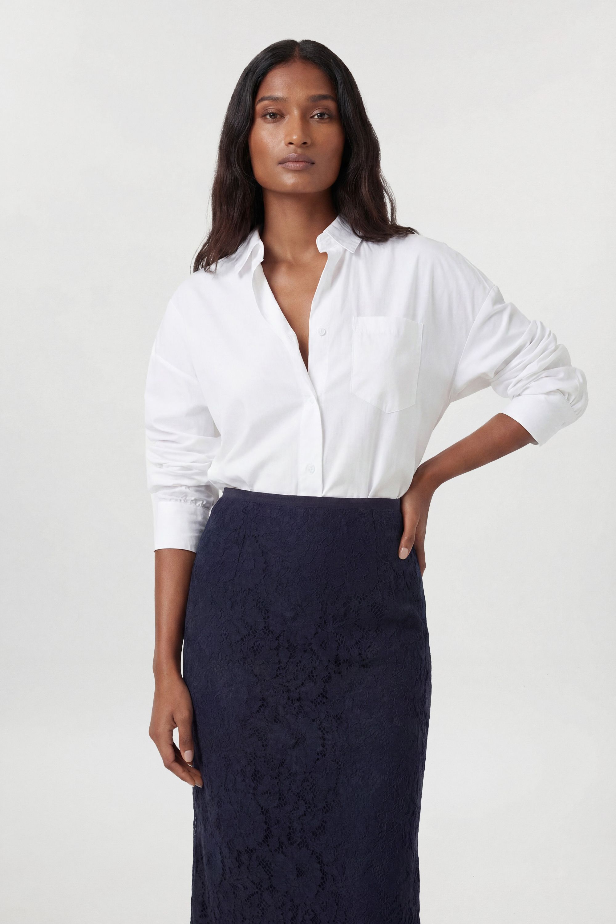KarenMillen Lace Woven Midi Skirt